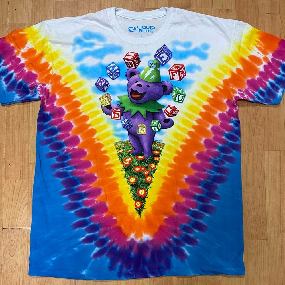 Grateful Dead Jugglin’ Bear Men’s Tie Dye Shirt